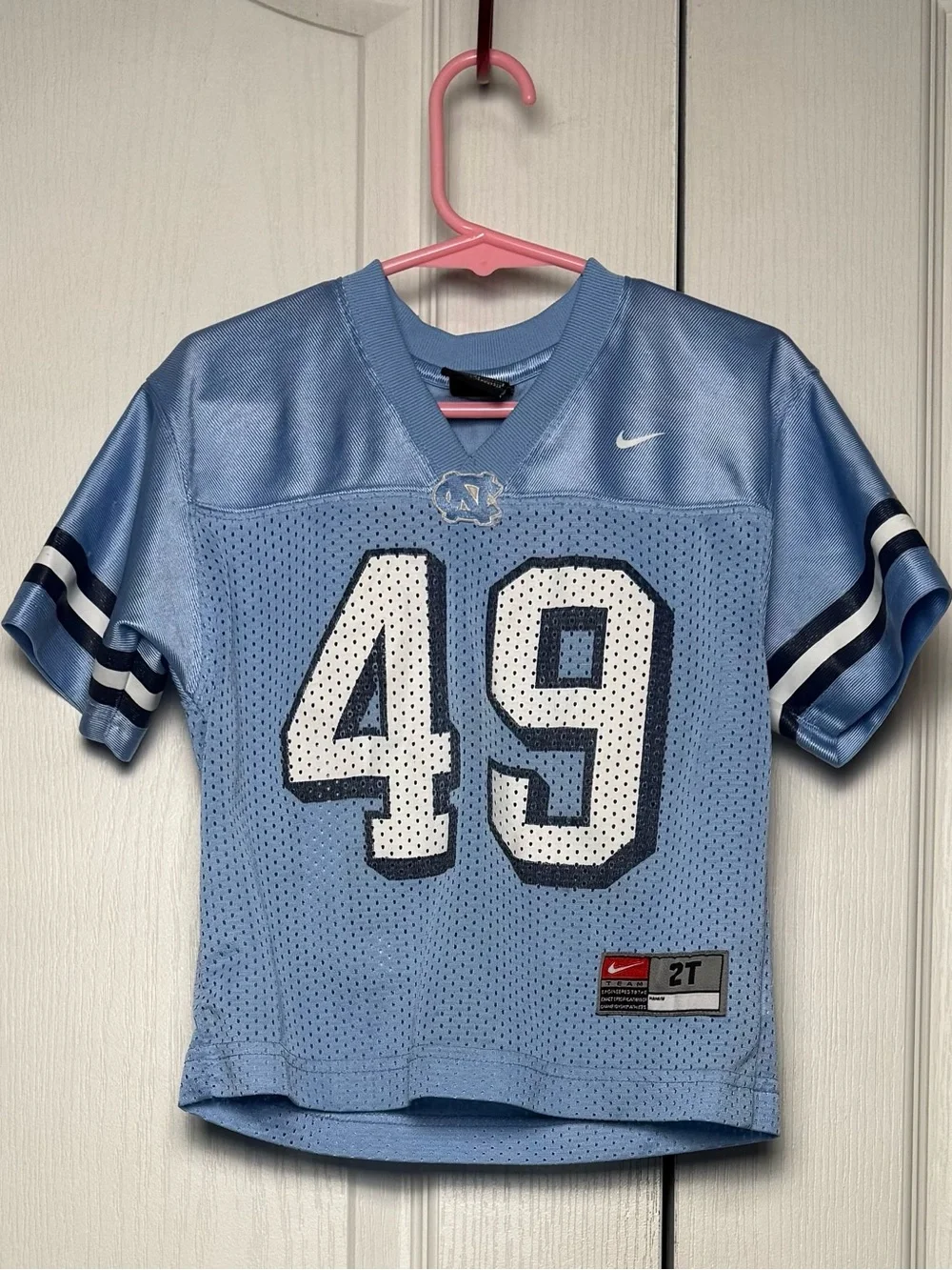 Nike Kids Light Blue Football Jersey with White Number 49 Size 2T